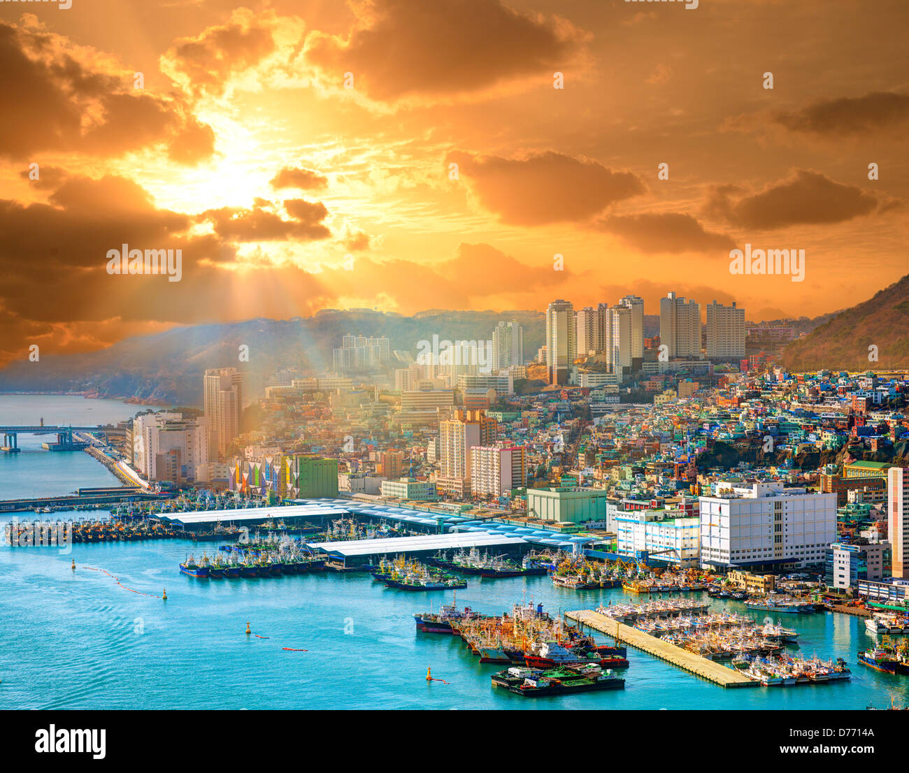 Stadtbild von Busan, Südkorea Stockfoto
