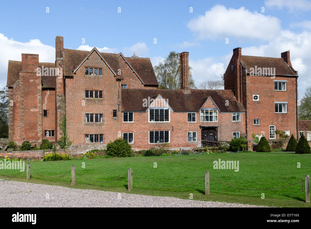 Harvington Halle, ein Wasserschloss mittelalterliches und elisabethanisches Herrenhaus im Ortsteil Harvington in Worcestershire Stockfoto