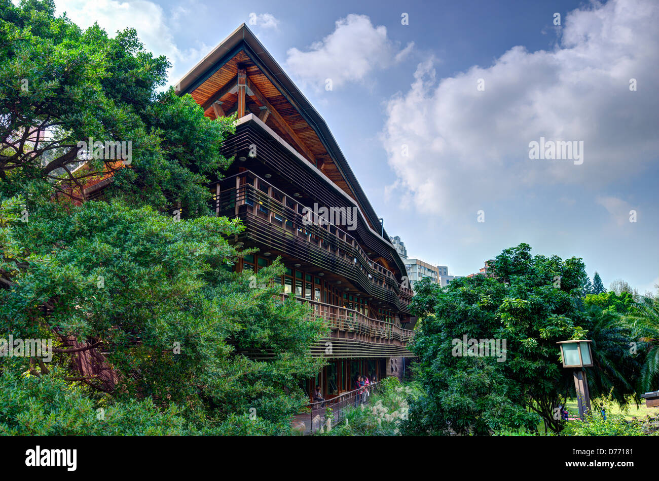 Eco-Friendly Beitou Bibliothek in Taipei, Taiwan. Stockfoto