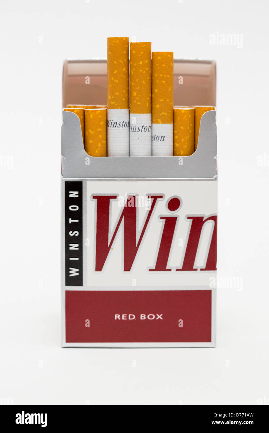 Eine Packung Winston Zigaretten. Stockfoto