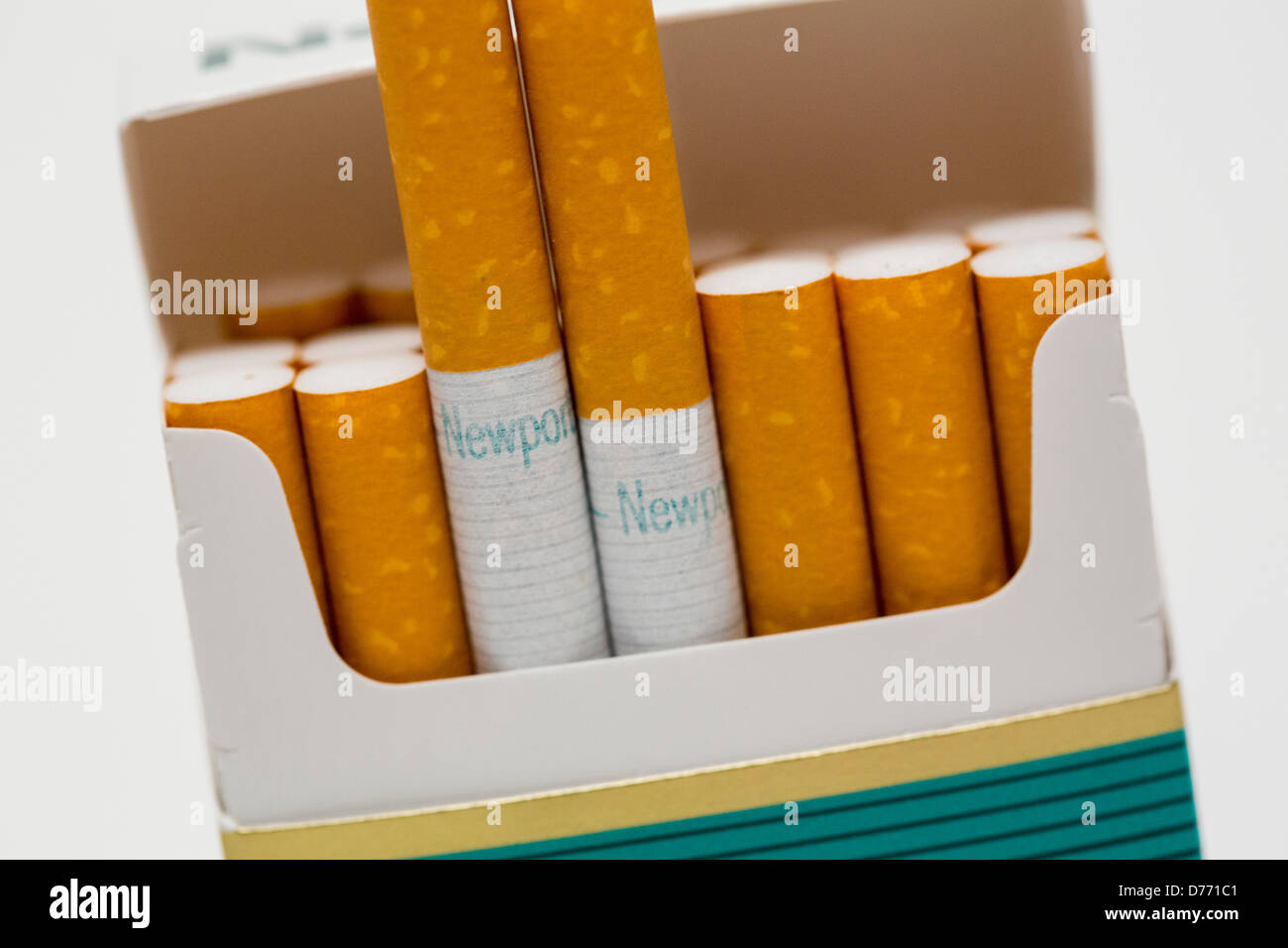 Eine Packung Zigaretten Newport. Stockfoto