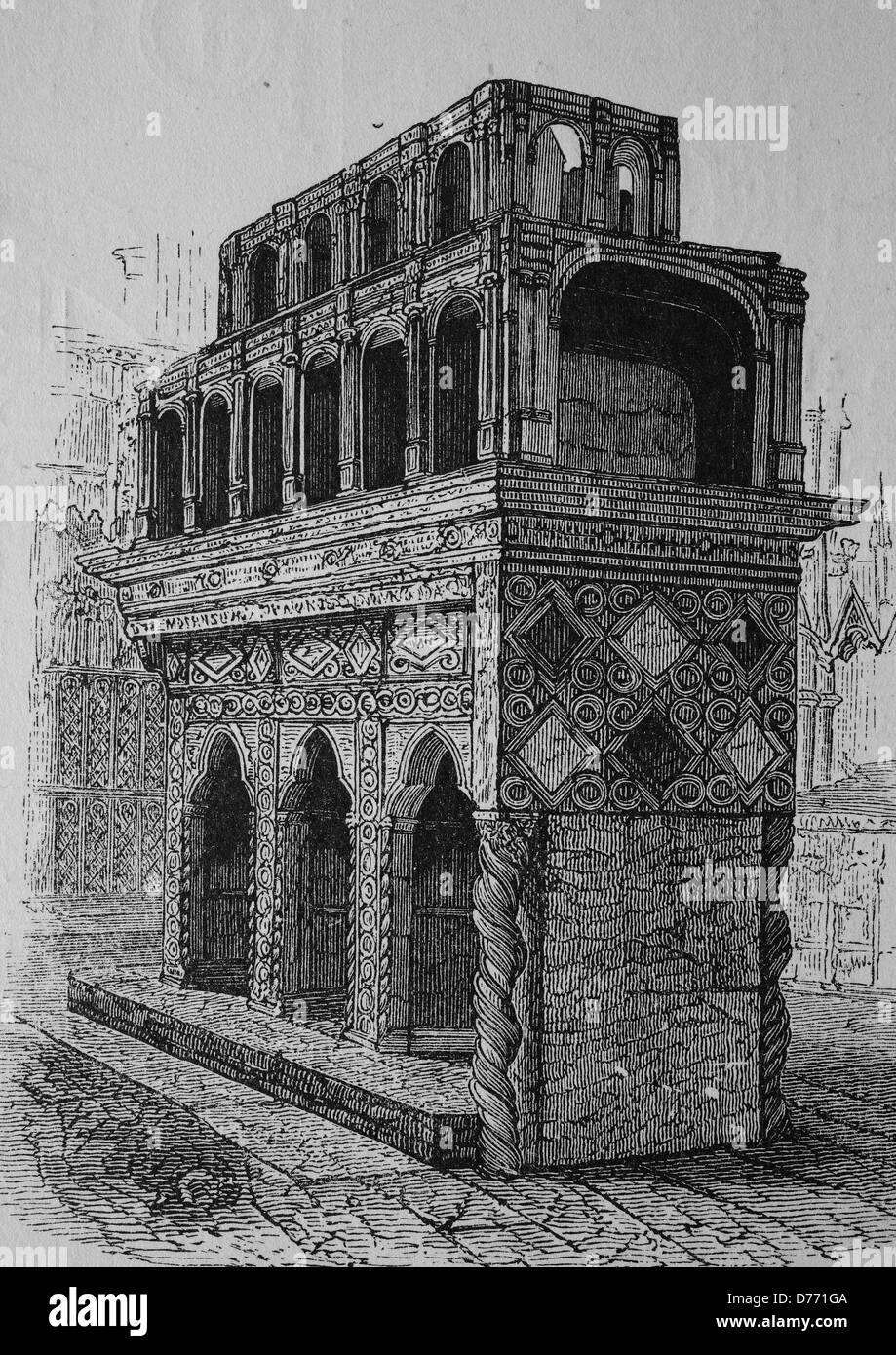Grab von Eduard dem Bekenner, 1004-1066 König von England, Westminster, historischen Holzschnitt, um 1870 Stockfoto