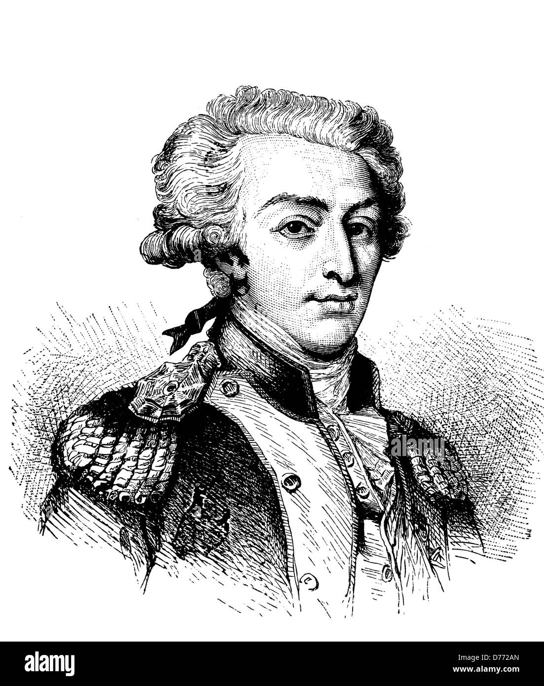 Marie Josef Paul de Lafayette, 1757-1834, französischer Politiker, historischen Holzschnitt, um 1880 Stockfoto