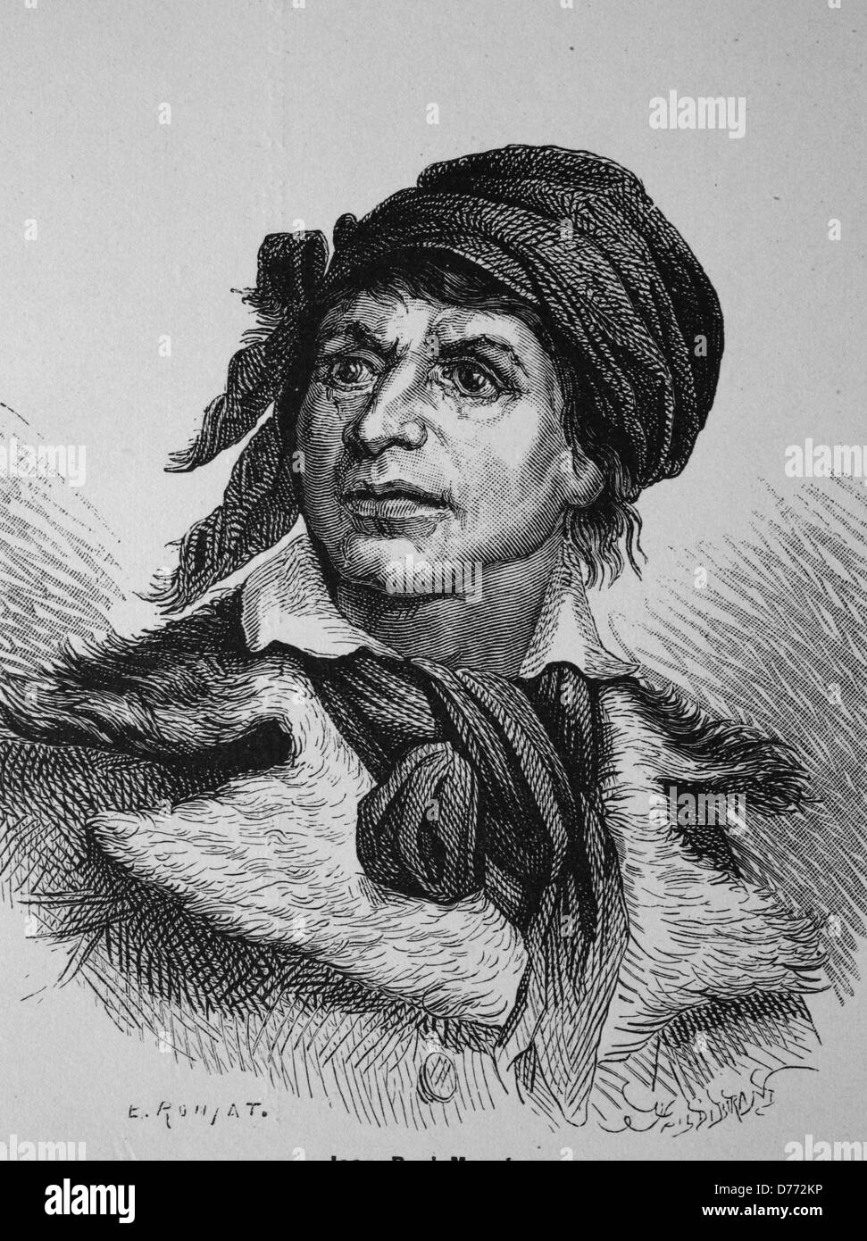 Marat, 1743-1793, Arzt, Verleger Und Journalist, Führer der Jakobiner in der Beschäftigte Revolution Stockfoto