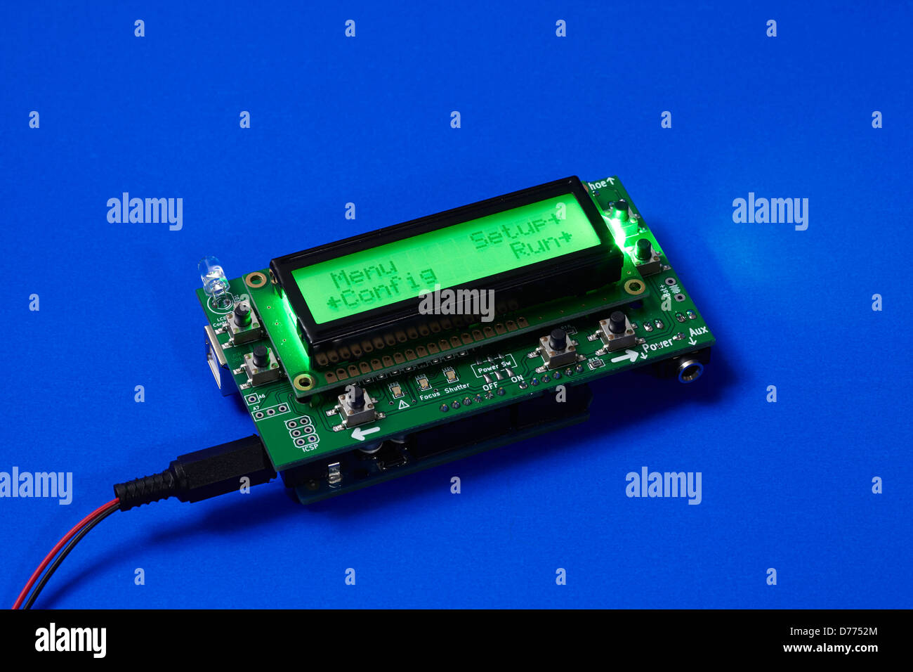 Arduino-Computer mit zusätzlichen Schild Stockfoto