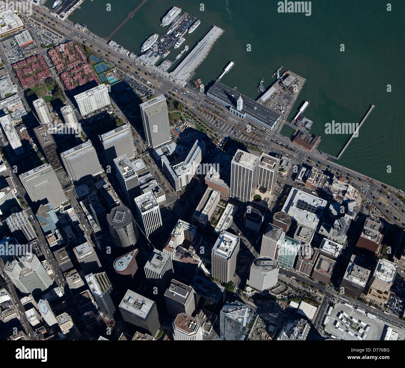 Luftaufnahme San Francisco financial district Stockfoto