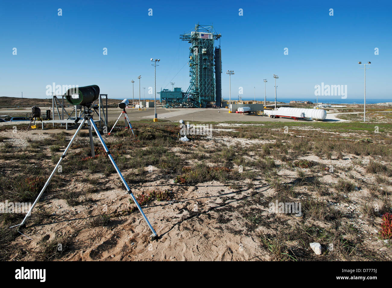 Remote-Kameras im Space Launch komplexe 2-West Stockfoto