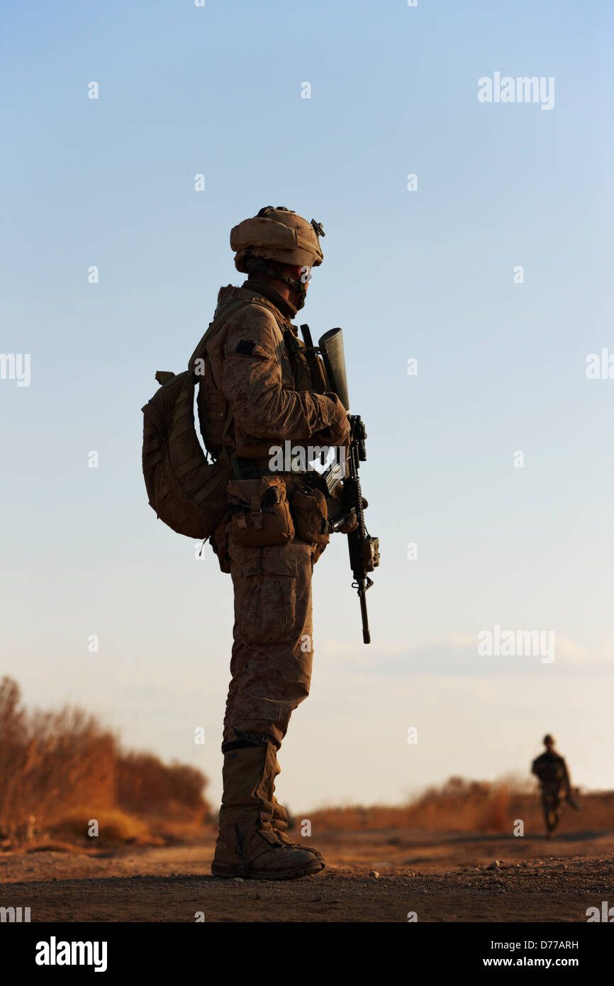 US-Marine auf Kampf Patrouille in der afghanischen Provinz Helmand Stockfoto