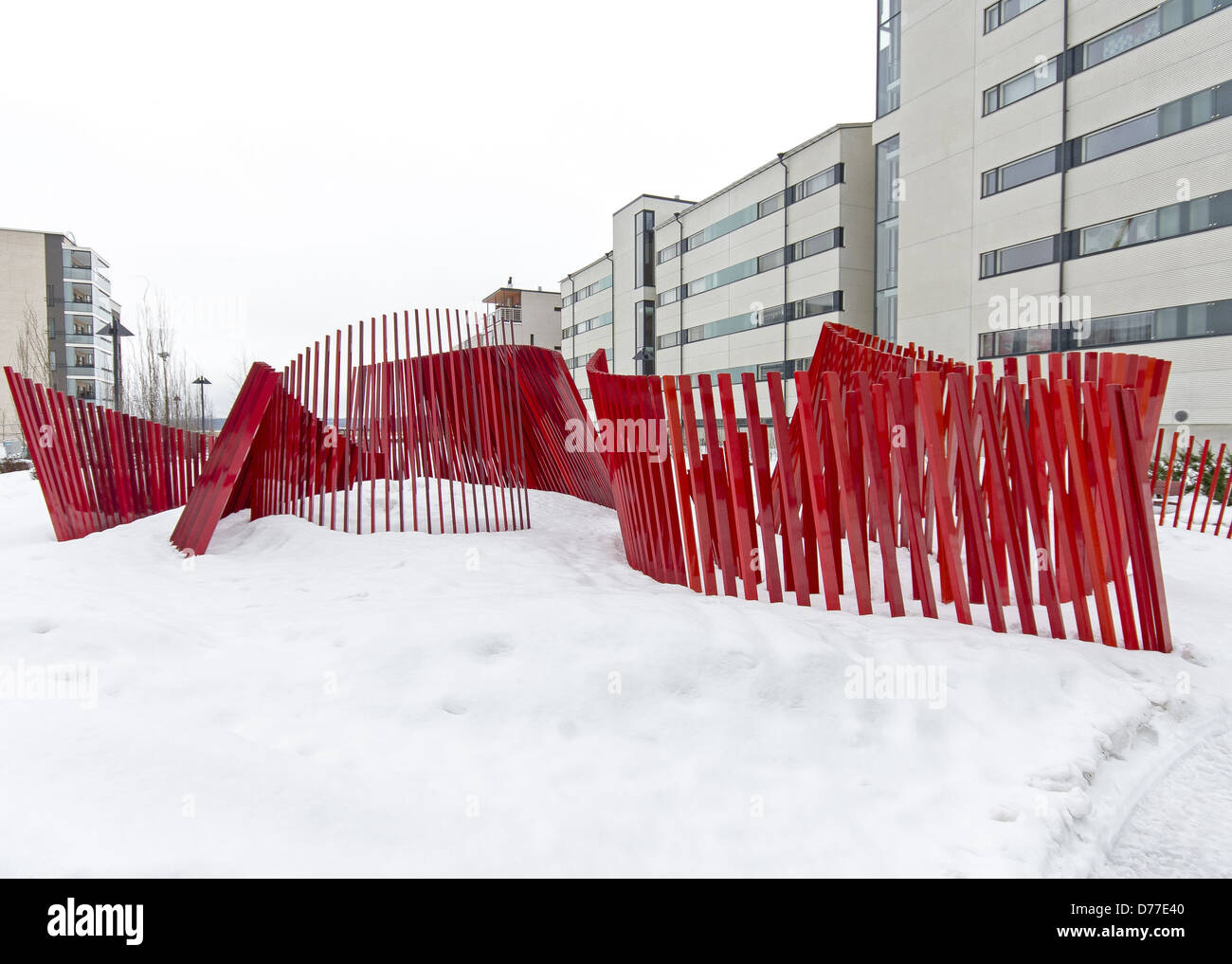 Skulptur Kunstwerk namens Scirocco von Tuuli und Kivi Sotamaa befindet sich in Arabien, Helsinki, Finnland Stockfoto