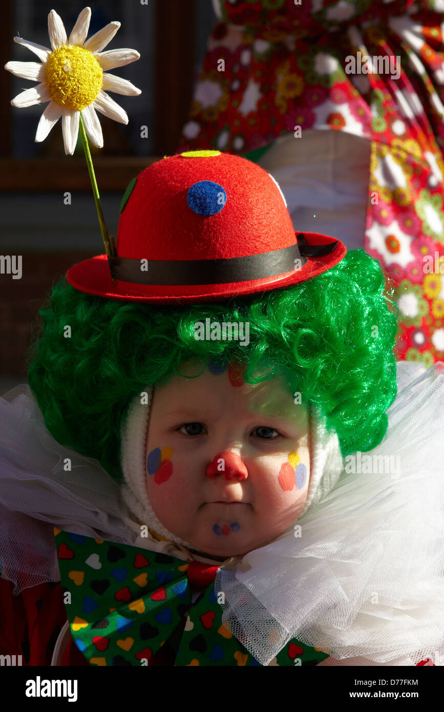 Belgien-Wallonien-Lüttich Provinz Malmedy Stadt Karneval Kind portrait Stockfoto