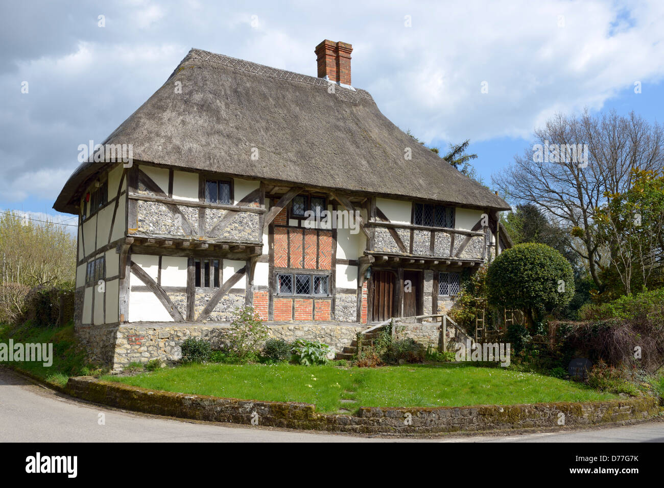 Die mittelalterlichen Yeoman Haus im Dorf Bignor in South Downs National Park, West Sussex, Großbritannien Stockfoto