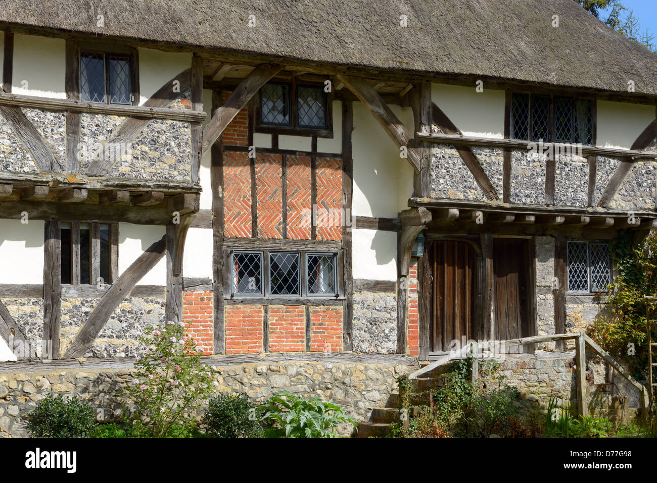 Detailansicht des Yeoman's House im Dorf Bignor, West Sussex, England, Großbritannien Stockfoto