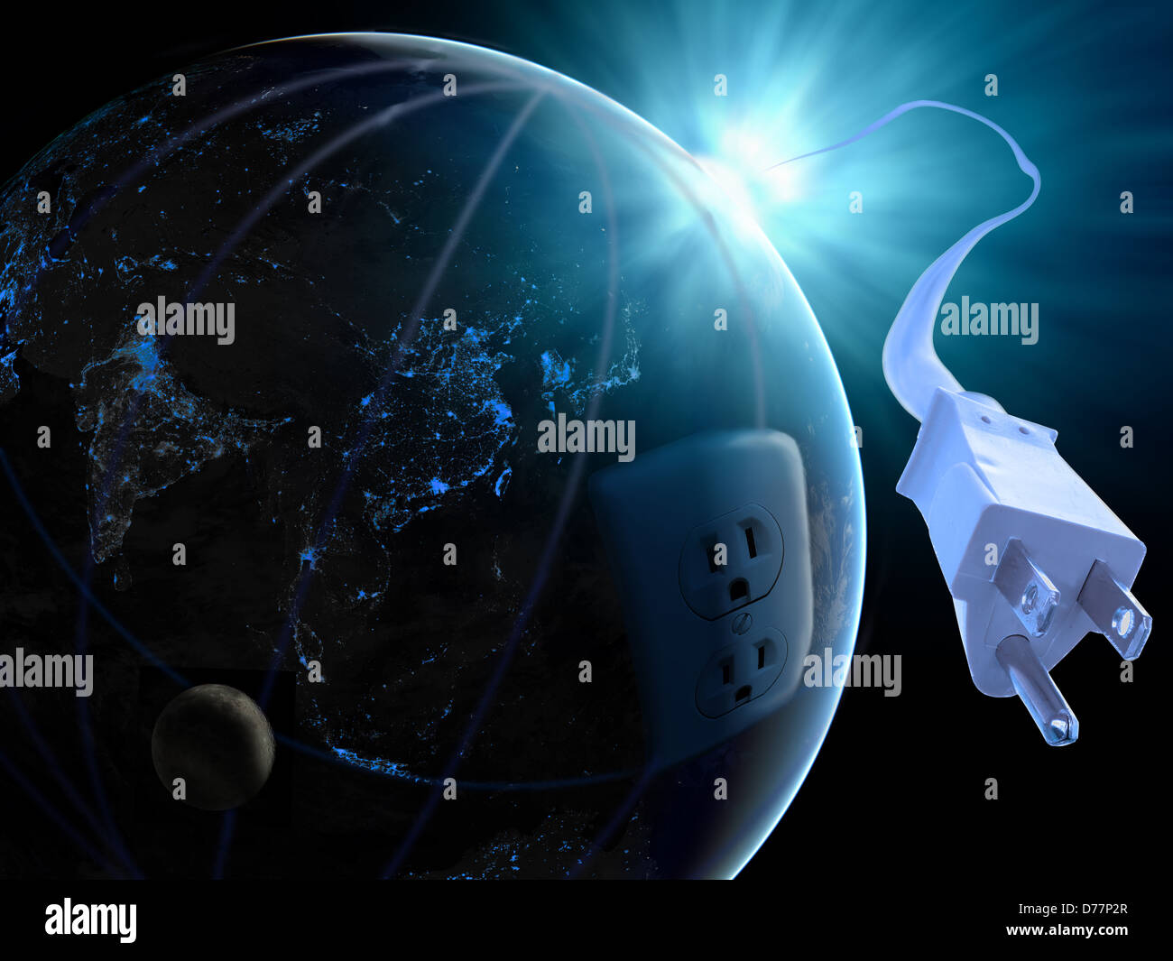 Globale Solarstrom Idee. Stockfoto