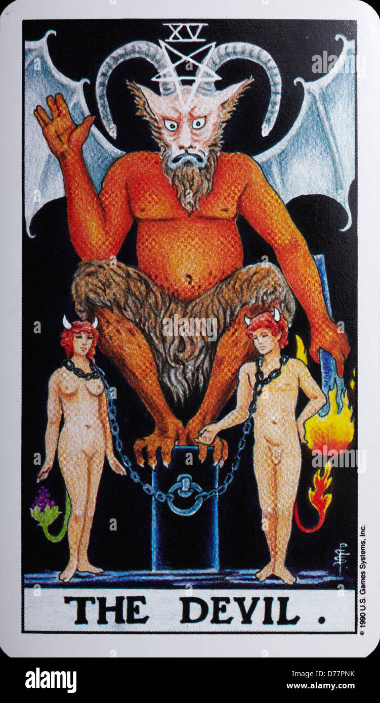 Tarot-Karte "Der Teufel" Stockfoto