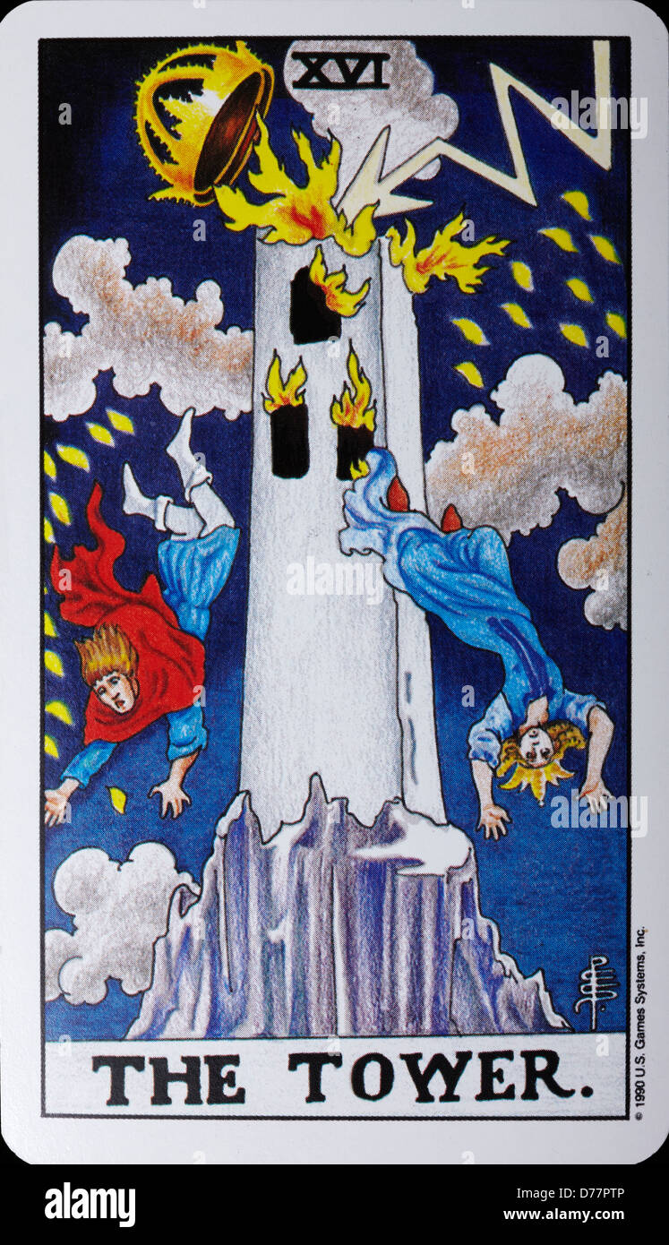 Tarot-Karte "Der Turm Stockfotografie - Alamy