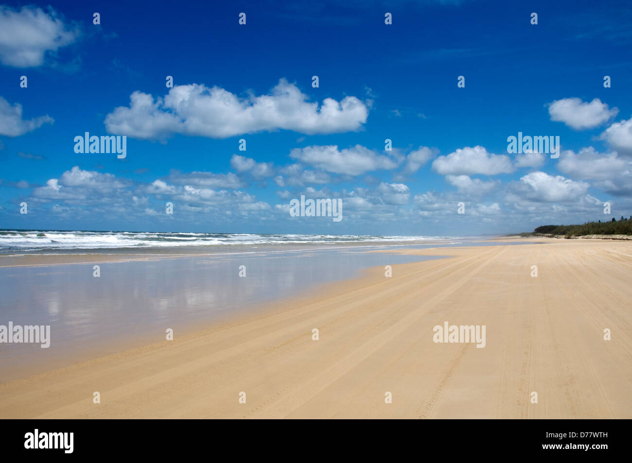 Verlassene siebzig fünf Meile Strand Fraser Island-Queensland-Australien Stockfoto