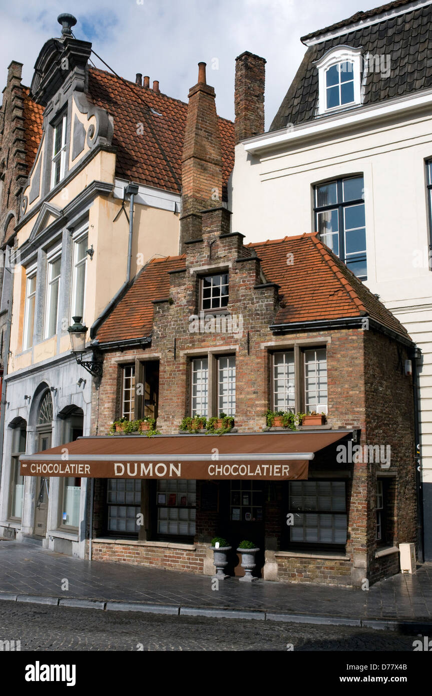 Dumon chocolatier Gebäude, Brügge, Brügge, Flandern, Belgien Stockfoto