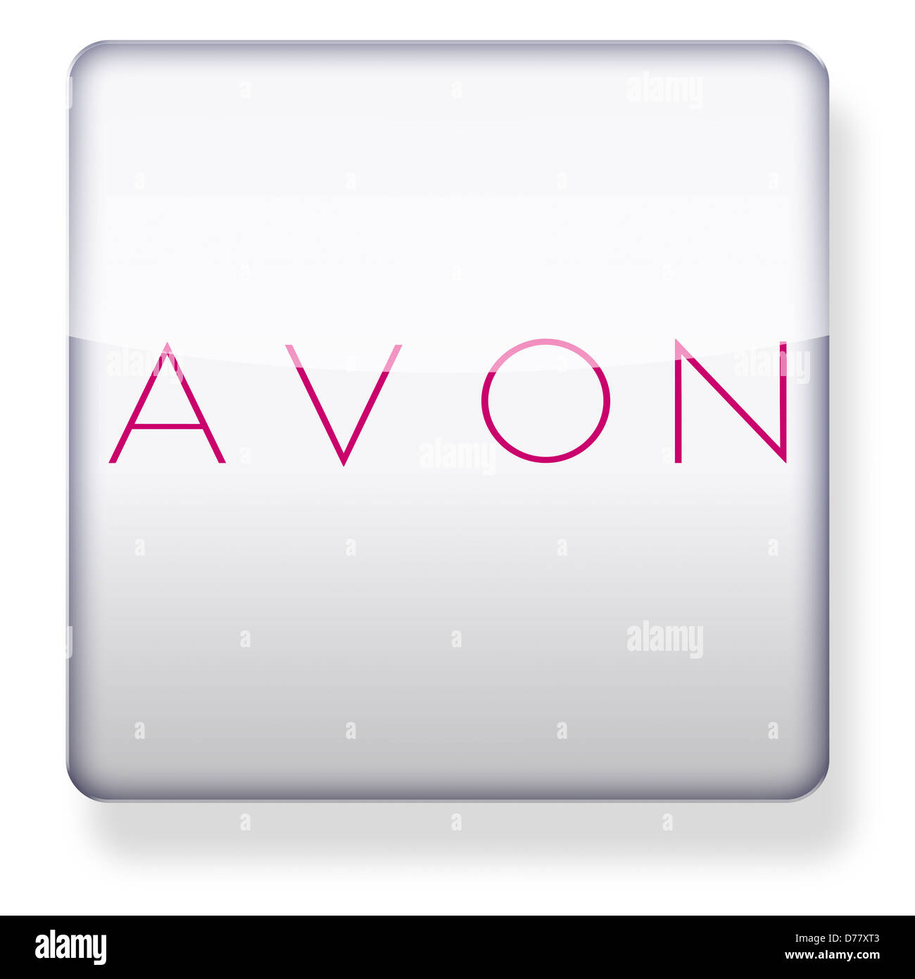 Avon Kosmetik-Logo als ein app-Symbol. Clipping-Pfad enthalten. Stockfoto