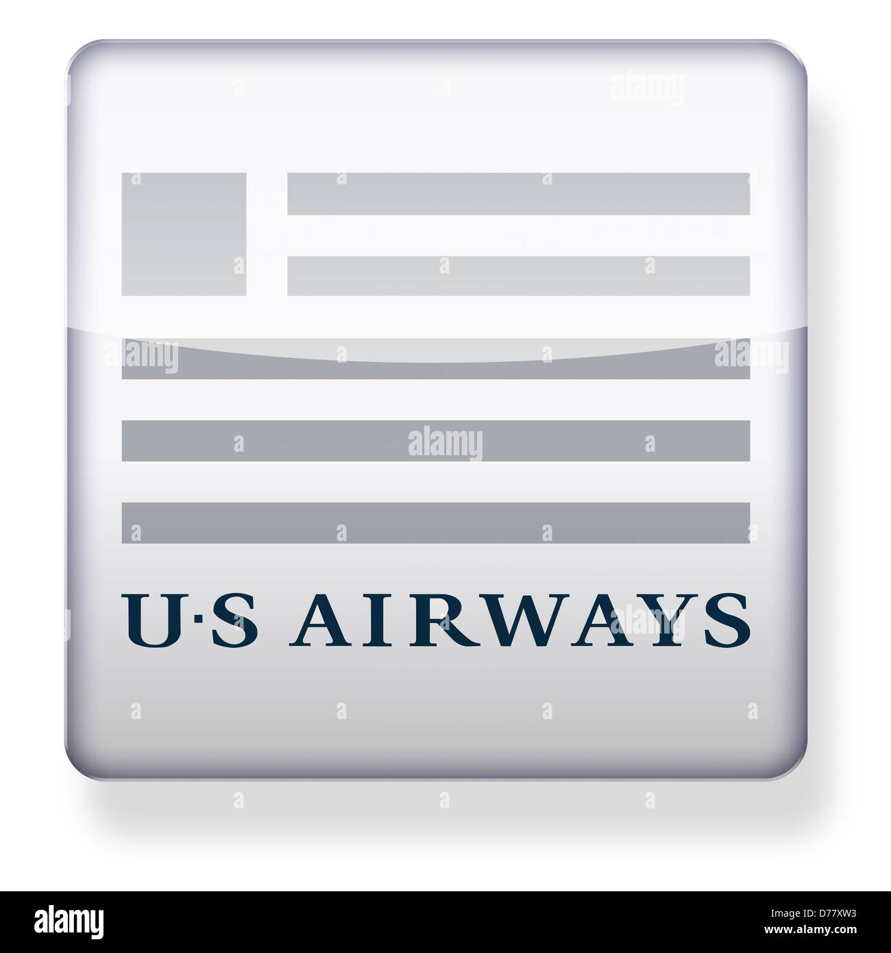 US Airways Logo als ein app-Symbol. Clipping-Pfad enthalten. Stockfoto