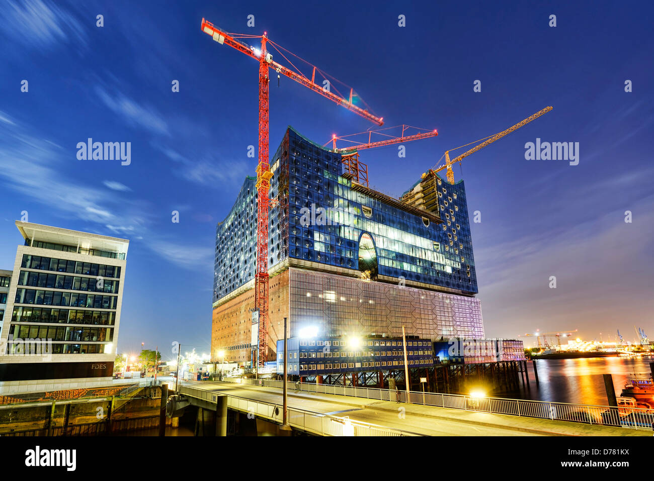 Die Elbphilharmonie befindet sich im Bau der Hafen City Hamburg, Deutschland, Europa Stockfoto