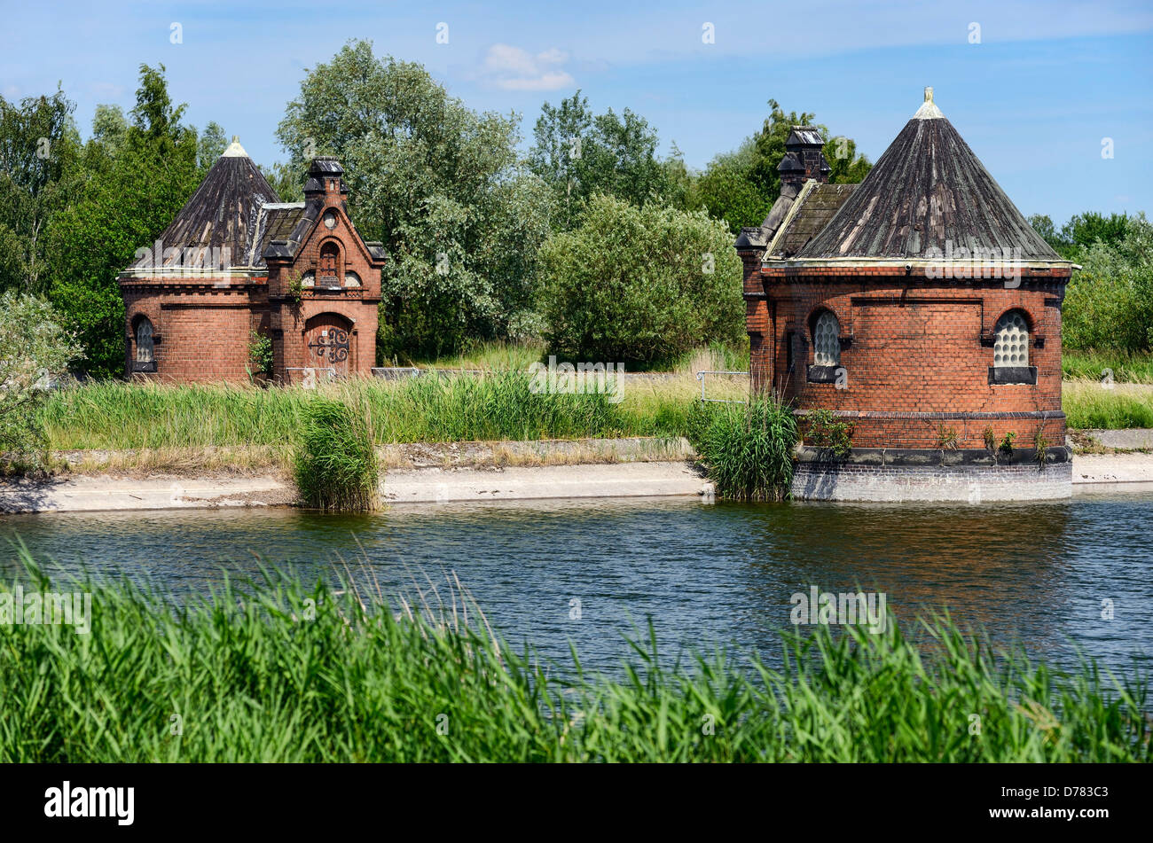 Historische Erpresser kleine Häuser in kaltes Gericht, Rothenburgsort, Hamburg, Deutschland, Europa Stockfoto