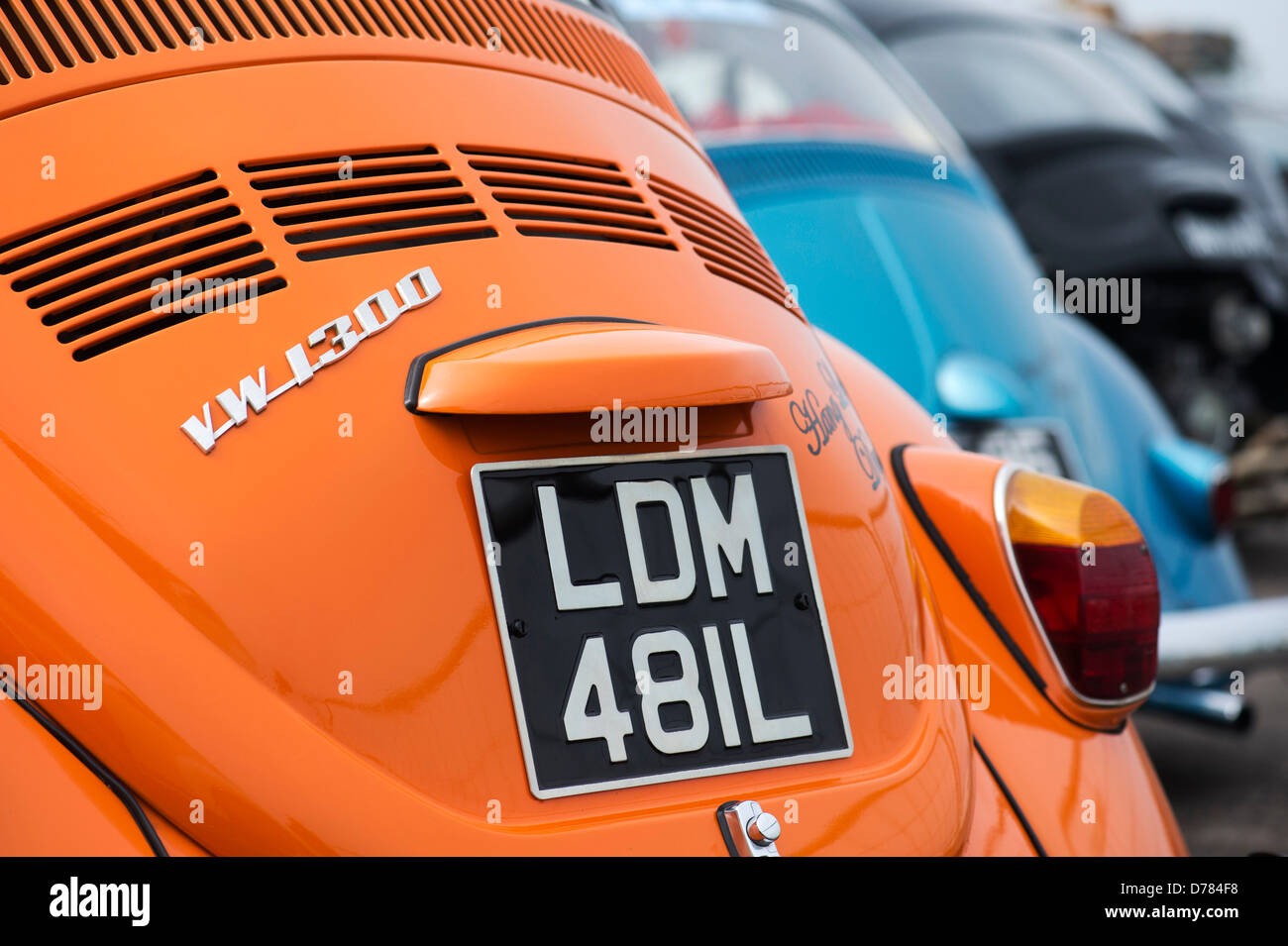 VW Käfer Autos. Hinteren Ende Stockfoto