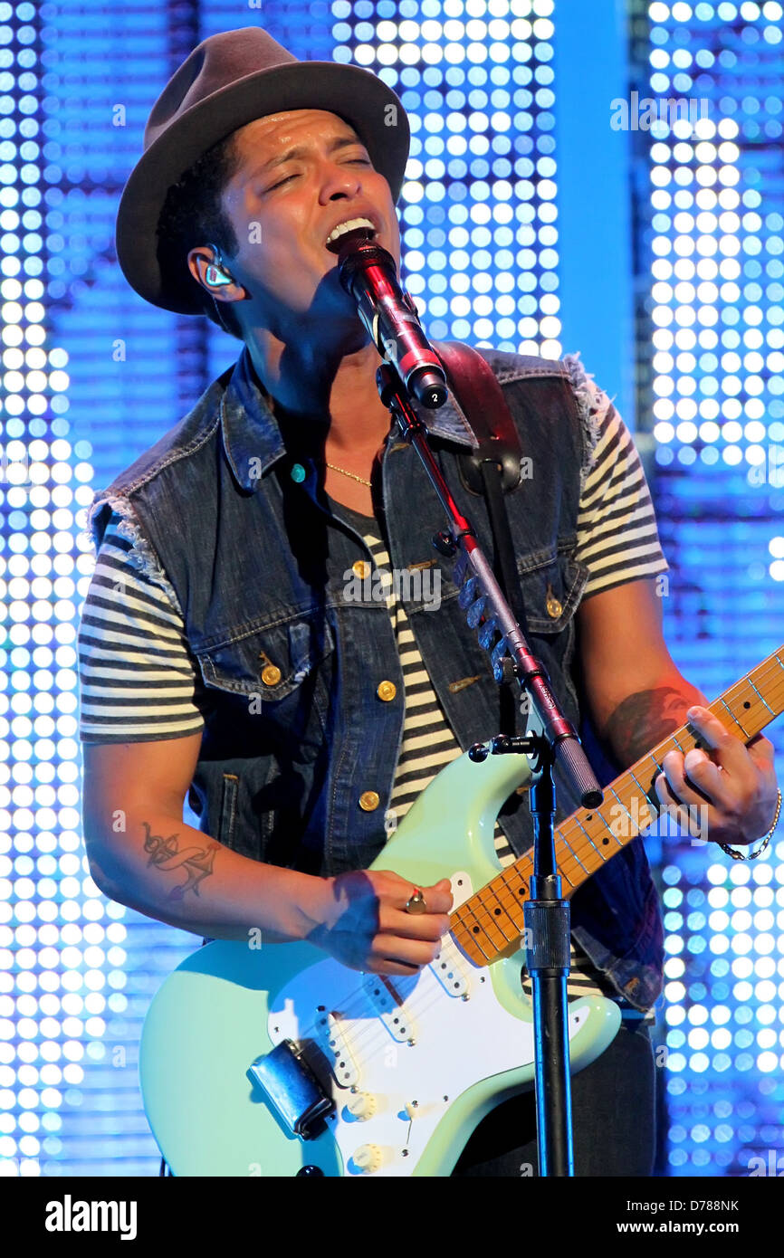 Bruno Mars die live in der Pearl-Theater innen das Palms Hotel and Casino Las Vegas, Nevada - 16.06.11 Stockfoto