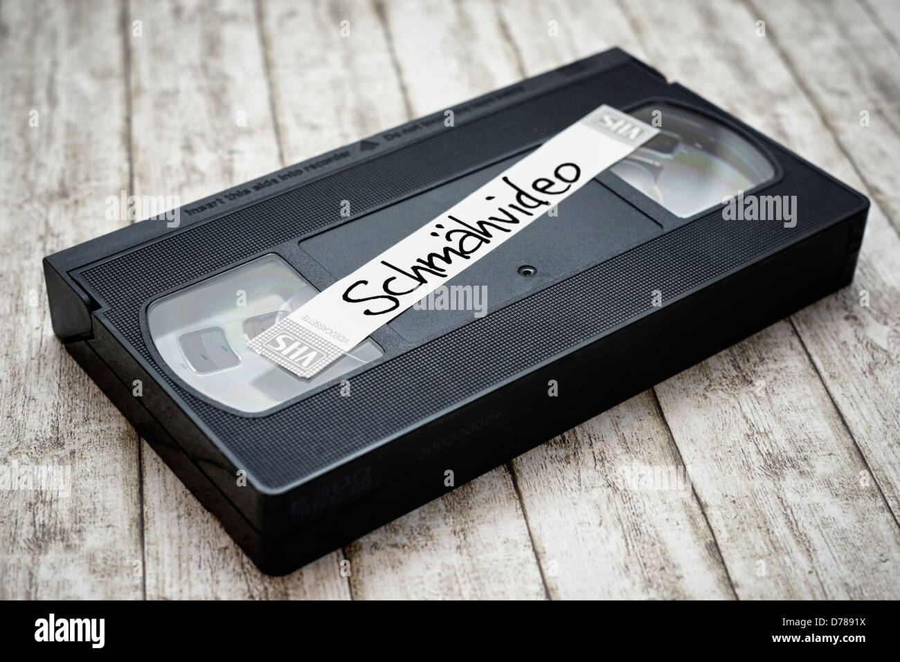 Videokassette mit Schlaganfall missbräuchliche video Stockfoto