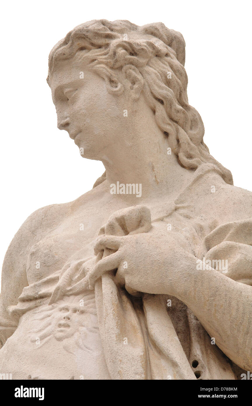 Italien, Veneto, Castelfranco Veneto, Statue stehen außen Kathedrale Stockfoto
