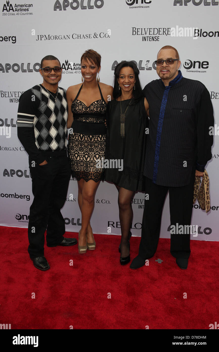 Royce Adkins, Paige Adkins, Meredith Adkins, Sinbad, AKA David Adkins Apollo Theater 2011 Spring Gala New York City, USA- Stockfoto