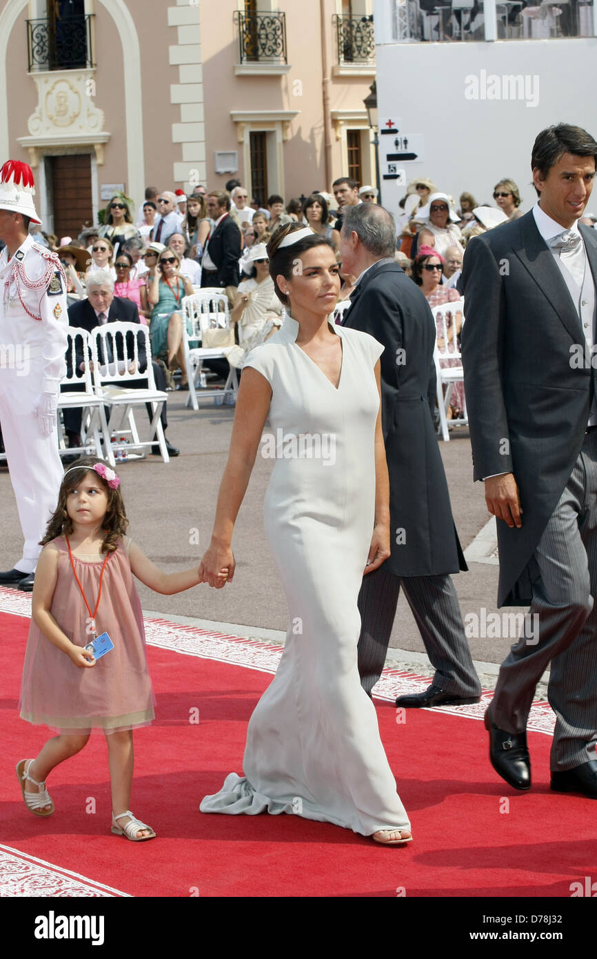 Donatella Knecht de Massy (Charlene es Zeuge) religiöse Zeremonie der  königlichen Hochzeit von Fürst Albert II von Monaco Stockfotografie - Alamy