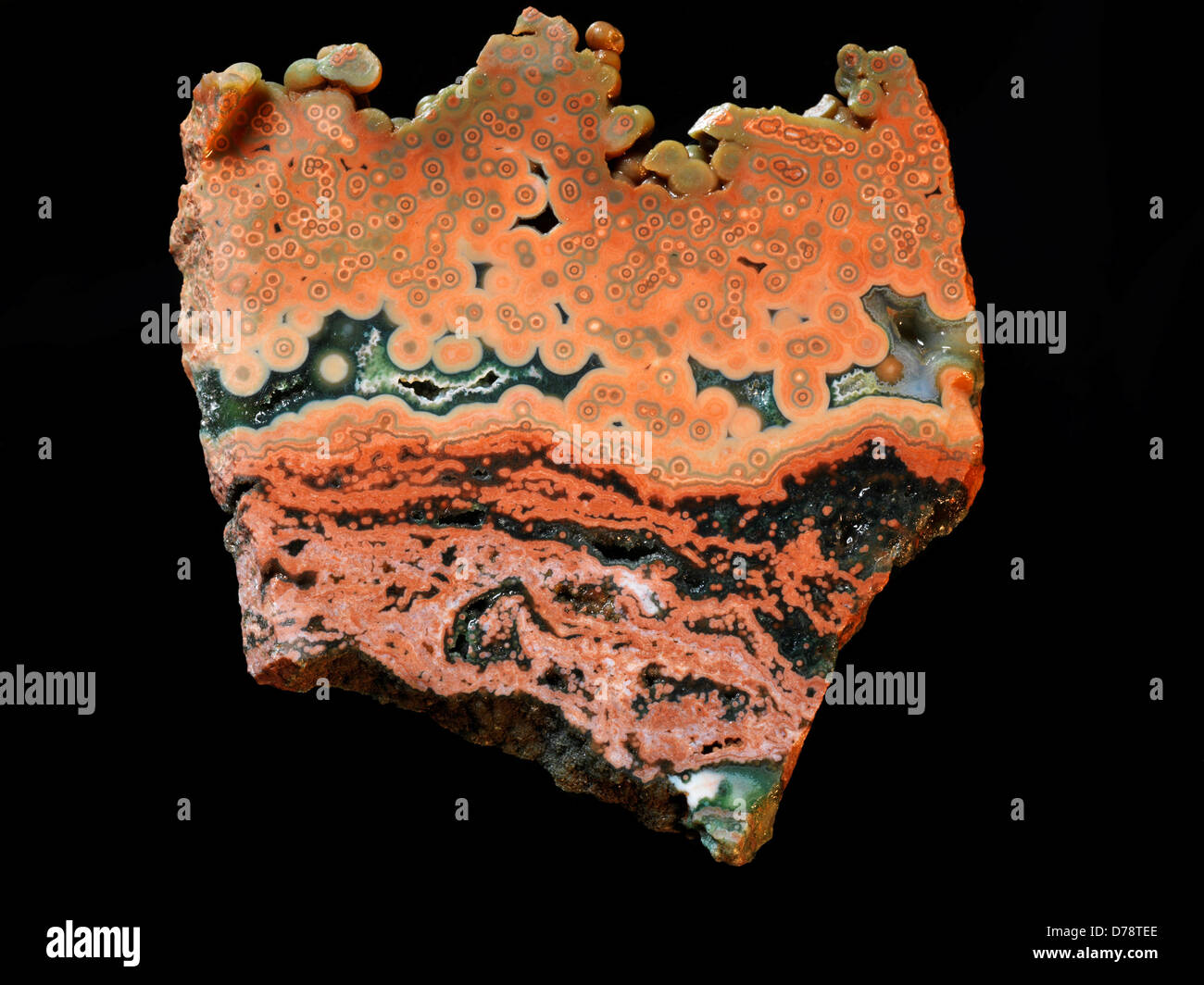 Slab Ocean Jaspis auf in der Nähe von Dorf Marovato an der Nordwestküste Madagaskars gefunden. Stockfoto