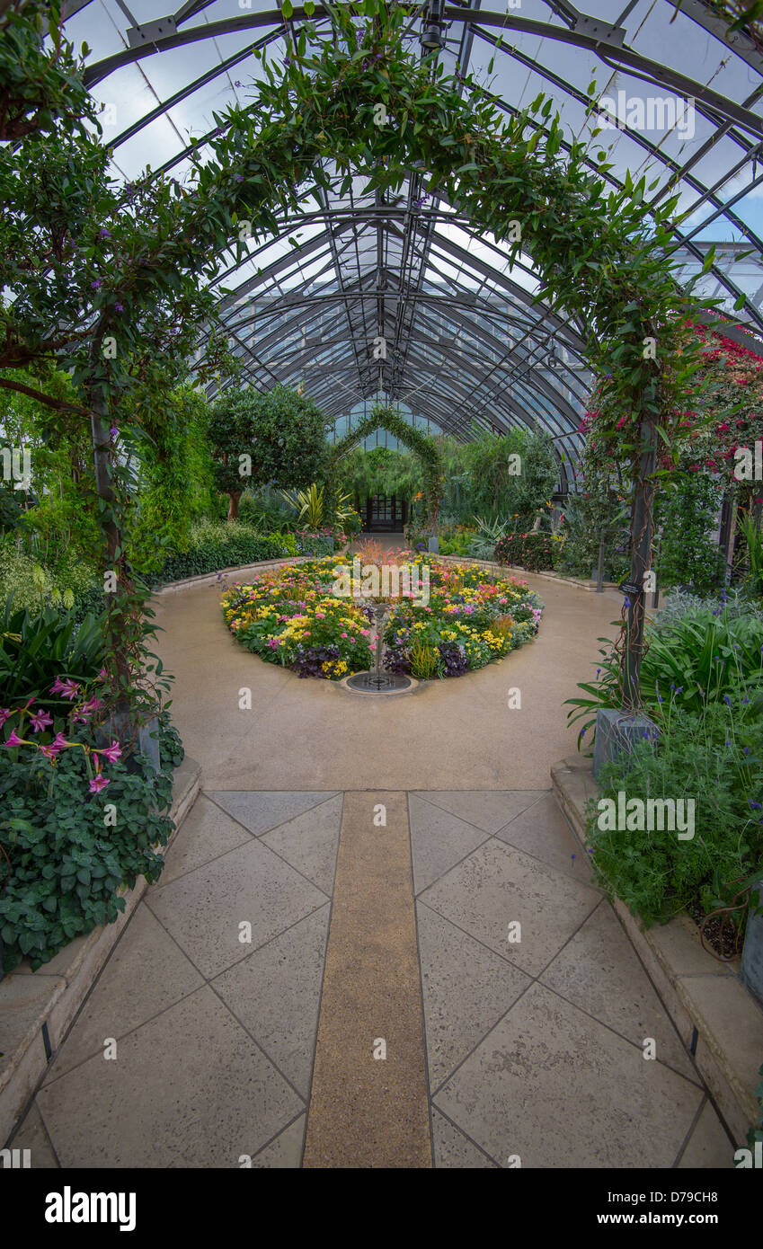 Longwood Gärten Blumen Gewächshaus Interieur Stockfoto