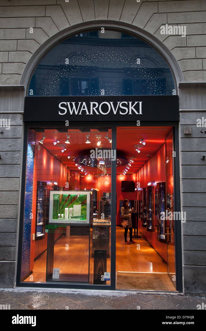 Swarovski Shop Calzaiuoli Street, Florenz, Italien Stockfoto