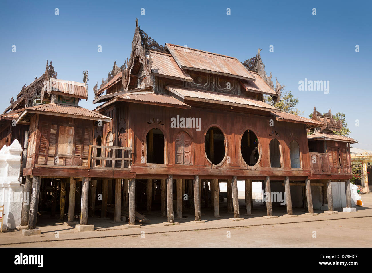 Shwe Yan Pyay Kloster, auch bekannt als Shwe Yaunghwe, Nyaung Shwe, Shan State in Myanmar (Burma) Stockfoto