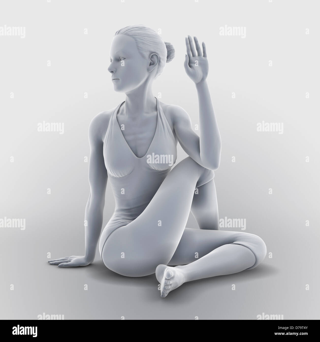Ardha Matsyendrasana YogaPose Stockfotografie Alamy