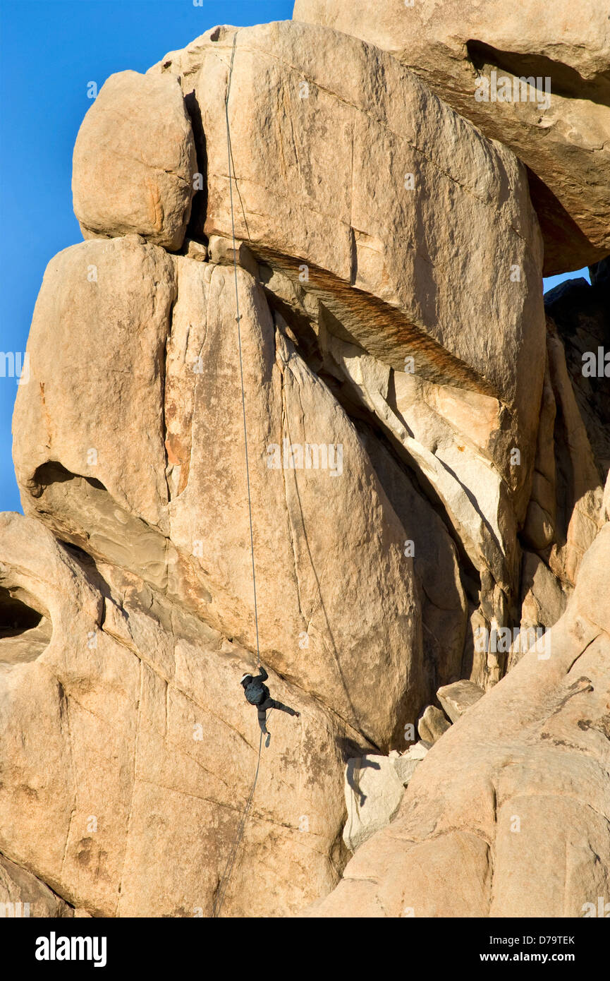 Kletterer im Joshua Tree National Park in Kalifornien Stockfoto