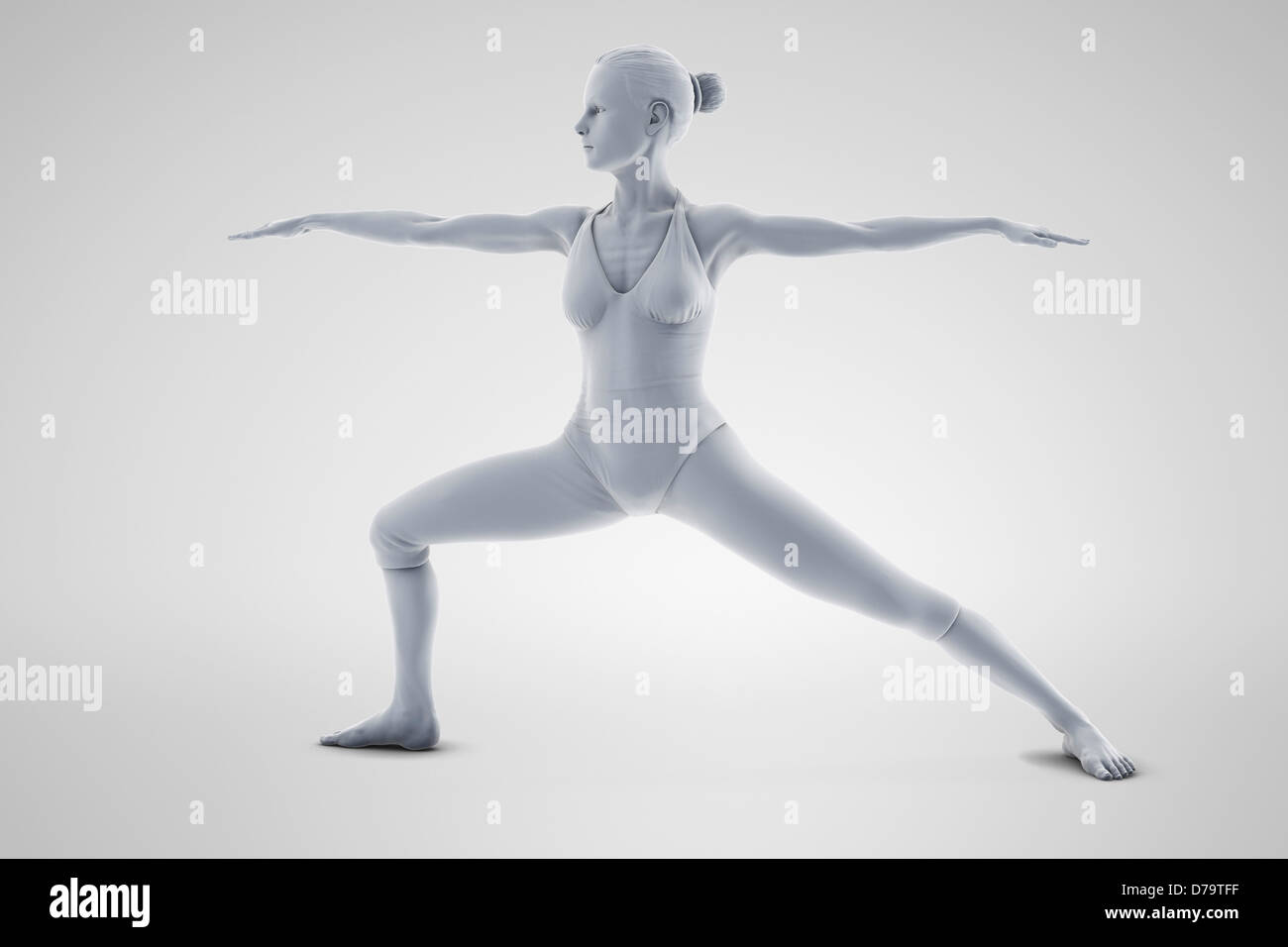 Yoga-Krieger-Pose Stockfoto