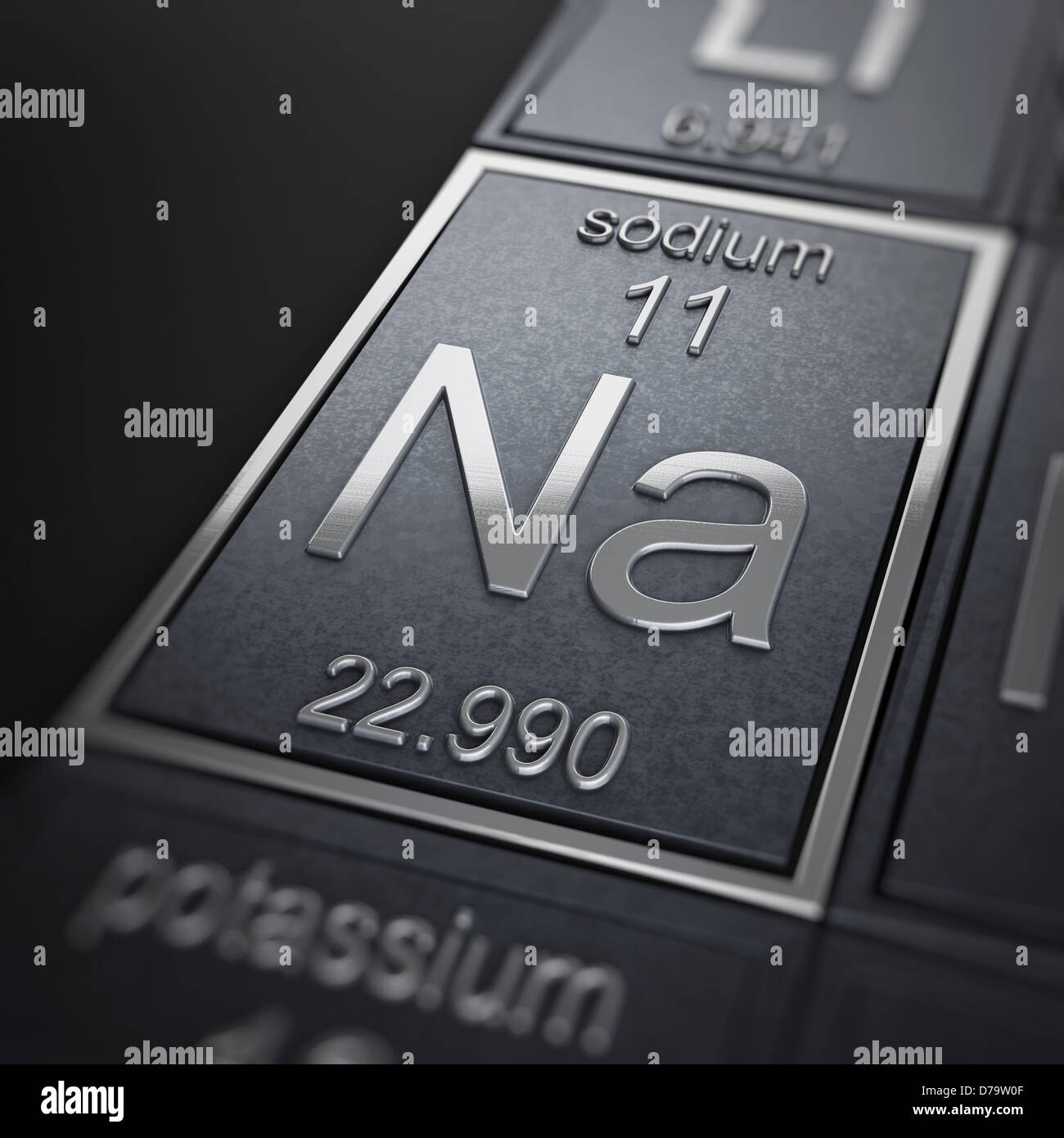 Chemisches Element Natrium) Stockfoto