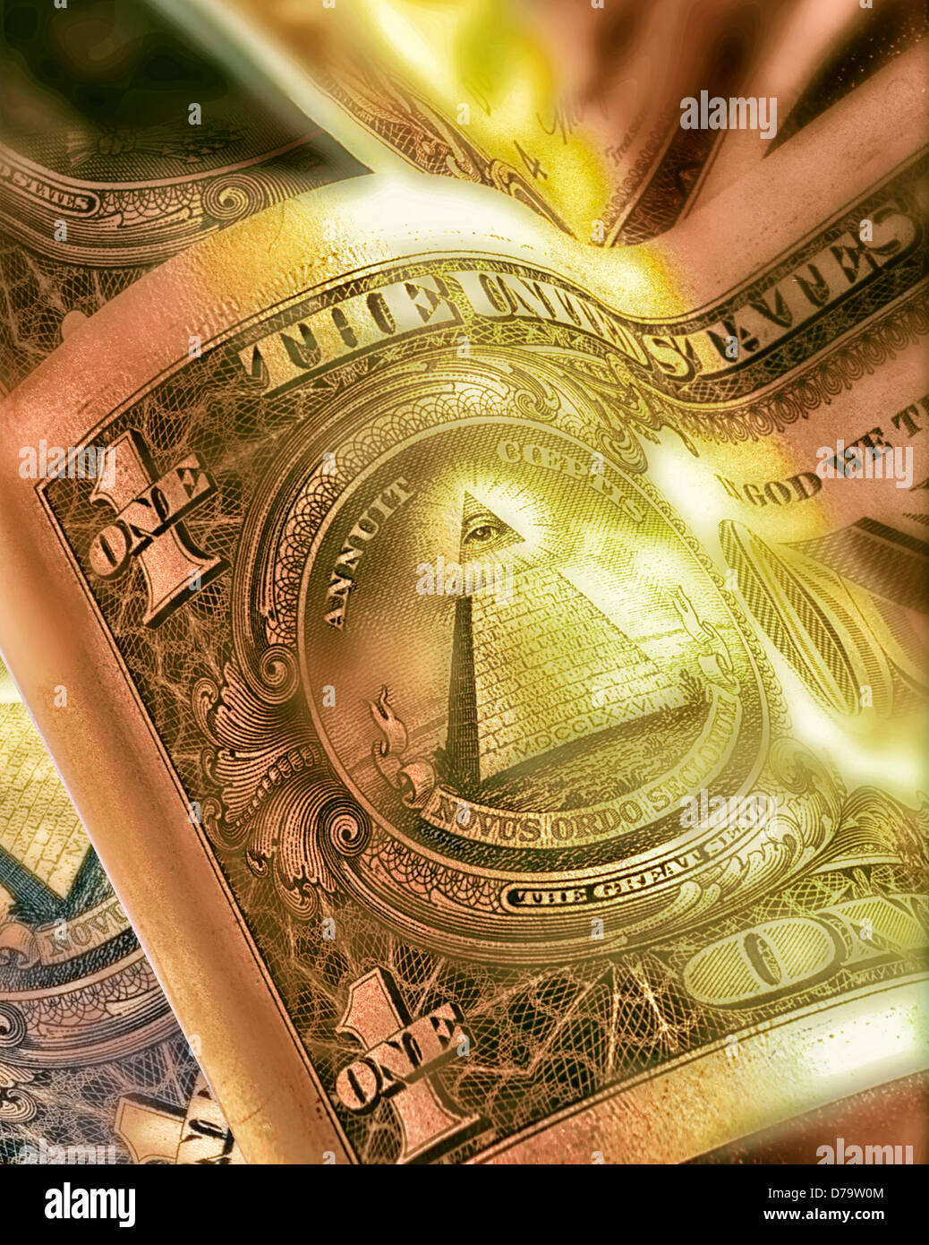 US-Dollar, ikonischen Stil Geld Foto illustration Stockfoto