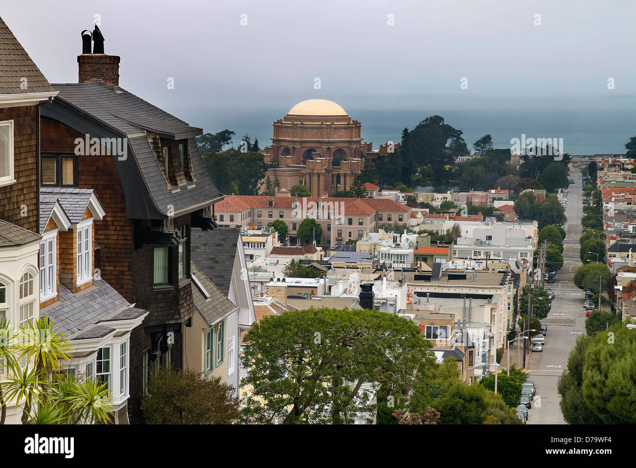 Presidio Wohngegend mit Palace of Fine Arts in San Francisco, Kalifornien Stockfoto