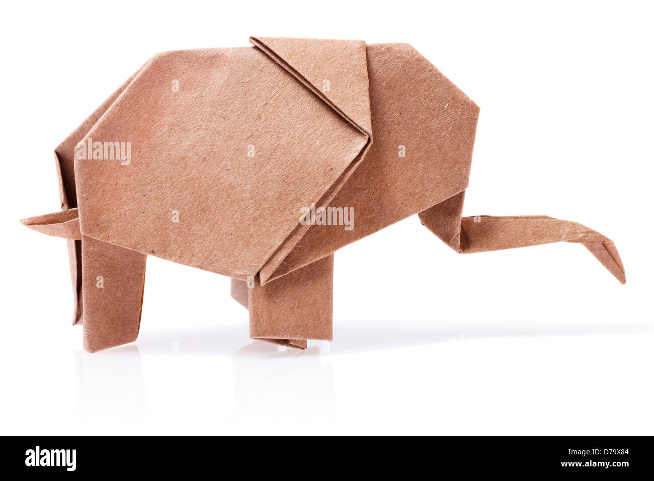 Origami Elefant Recyclingpapier Stockfoto