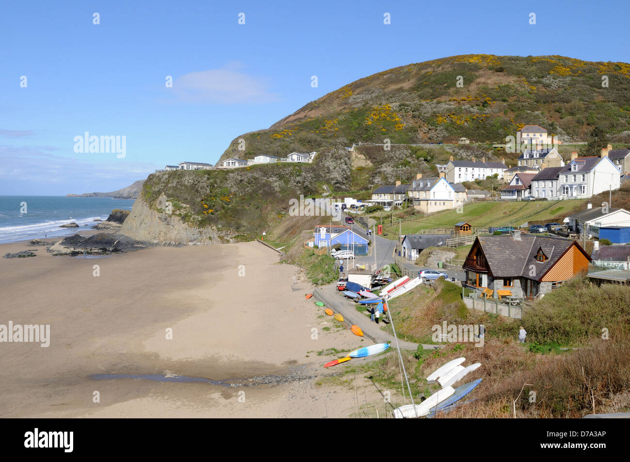 Tresaith Dorf und Strand Cardigan Bay Ceredigion Wales Cymru uK GB Stockfoto