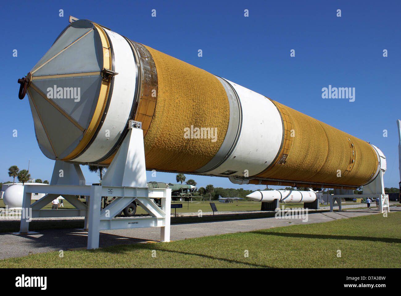 USA Florida Cape Canaveral Air Force Space Rakete Museum Delta Raketenstufe Stockfoto