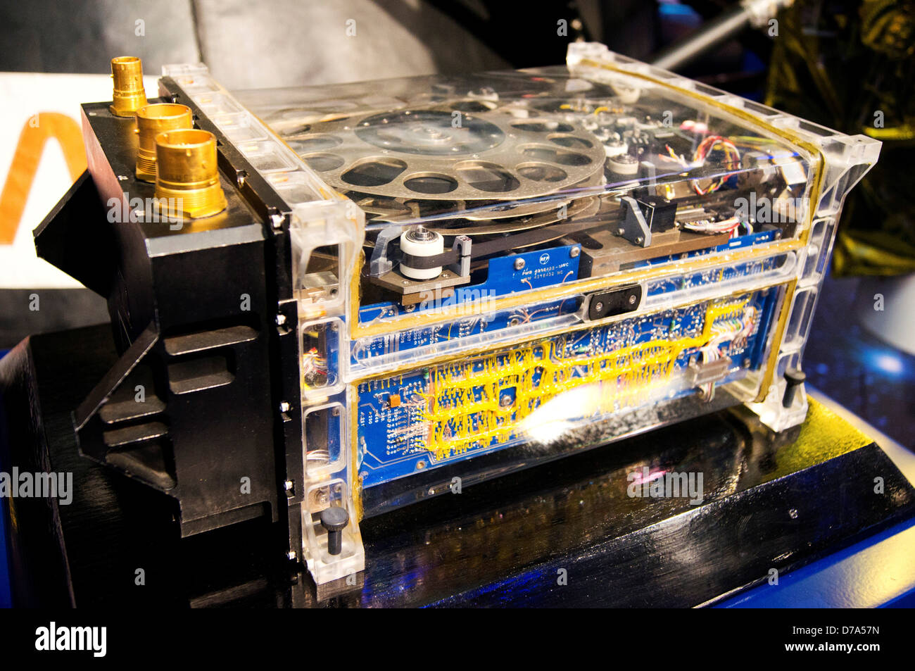 USA Kalifornien Los Angeles Pasadena Jet Propulsion Laboratory Museum Galileo Raumfahrzeug Magnetic Tape recorder Stockfoto