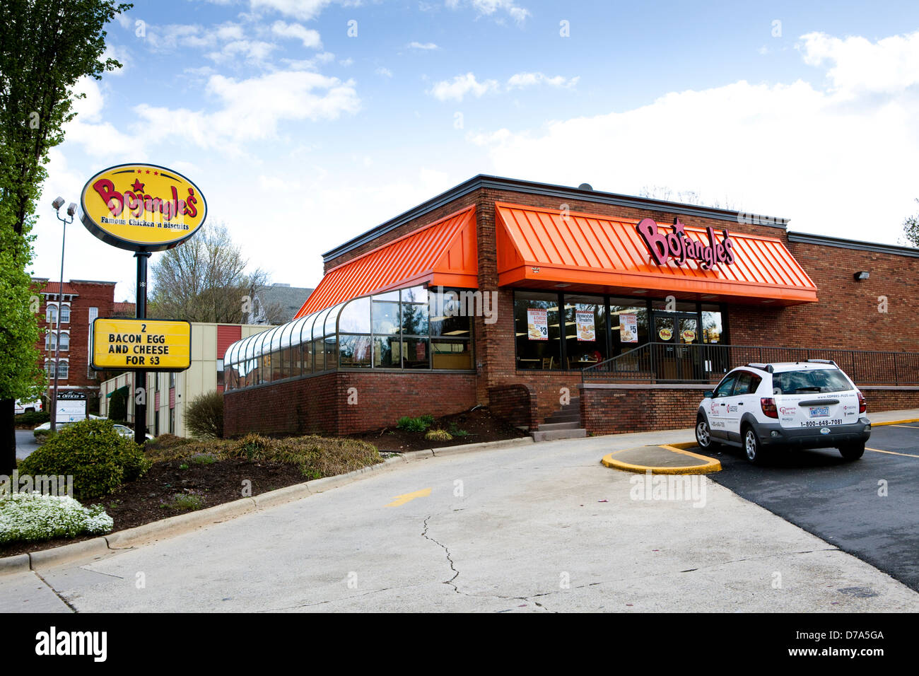 Ein Blick auf ein Bojangles Restaurant in Asheville, North Carolina Stockfoto