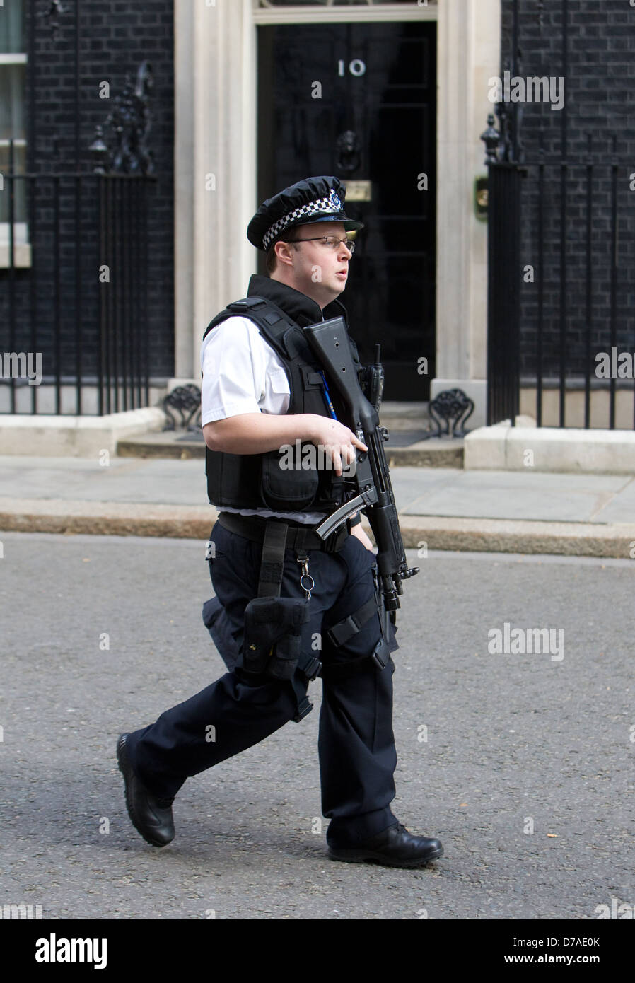 Hohe Sicherheit, Downing Street, London Stockfoto
