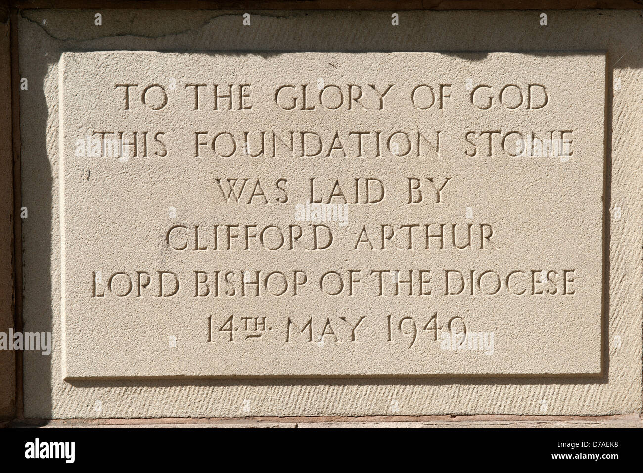 Gedenkstätte Clifford Arthur Lord Bishop 1949 Stockfoto