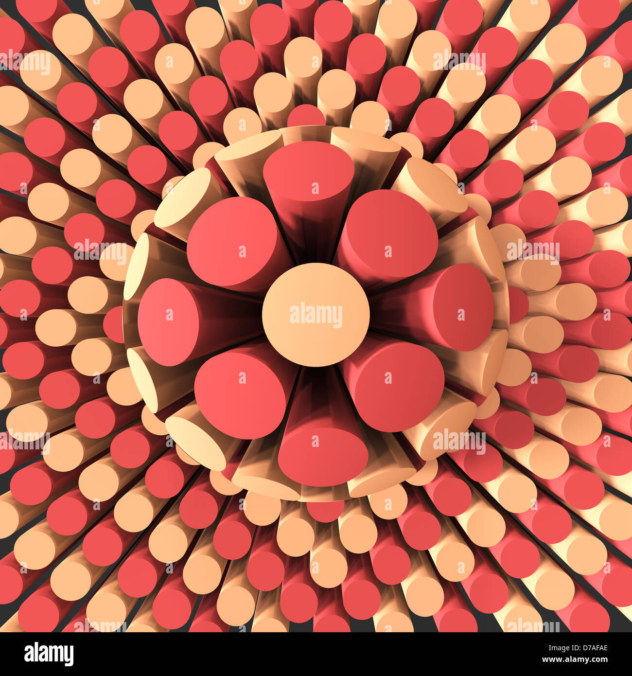 Op-Art rote Farbe Kugel Muster Stockfoto