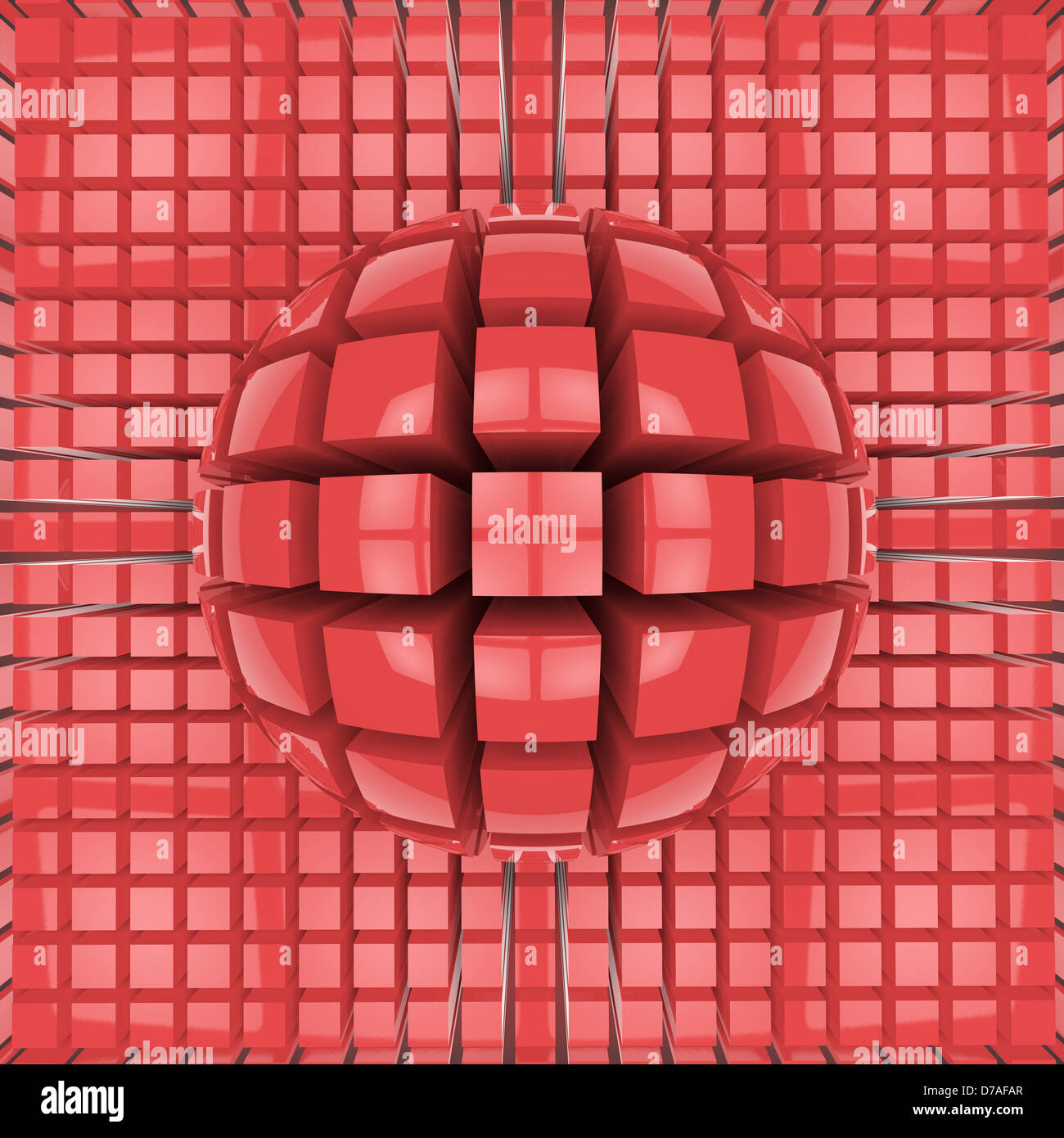 Op-Art rote Kugel Muster Stockfoto